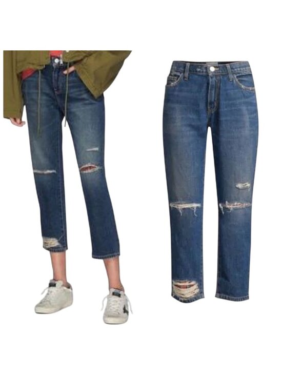 Current/Elliott Denim - Current/Elliott The Repaired Fling Distressed Crop Jeans size 26, New with Tag